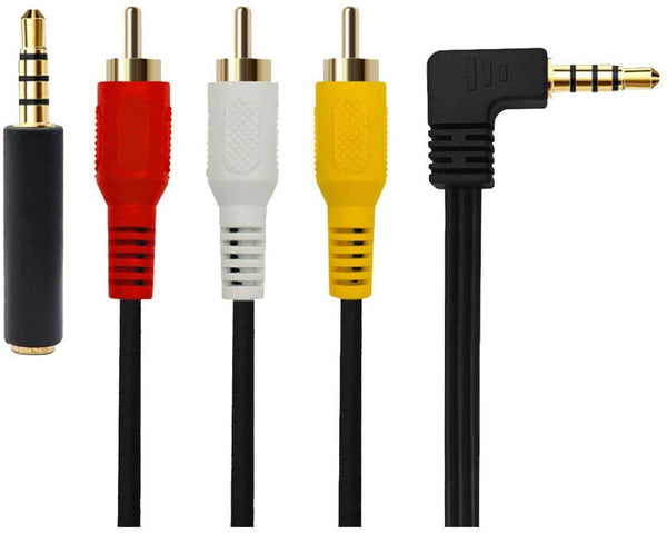 QiCheng&LYS 3.5 mm to RCA AV Camcorder Video Cable,3.5mm Male to 3RCA