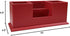 UnionBasic Desk Organizer, Desktop Caddy, Leather Multi-compartment Pen Holder, Office Stationery Organizer, Red
