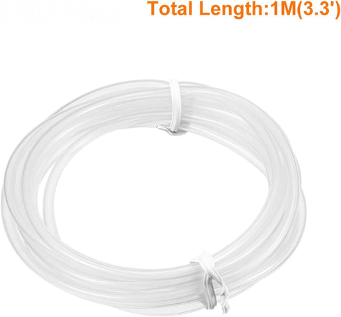 uxcell Flexible Silicone Tube 2.5mm ID x 4mm OD 3.3' Transparent Water Air Hose Pipe for Pump Transfer
