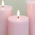 Set 3 Pink Flameless Pillar Candles with Remote, LED Candles Battery Operated, Real Wax Flickering Electric Fake