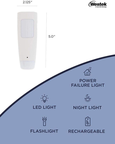 2 Pack 3 Westek LED Emergency Lights for Home Power Failure, - Function Power Failure Light, Rechargeable Flashlight
