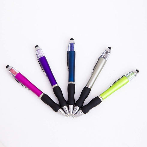 Stylus Pens for Touch Screens, Medium Point Pens with Crystals for Women and Kids, Black Ink, 5-Pack