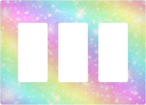Cute Unicorn Galaxy Sky Wall Plate with Rainbow Pastel Clouds, 1 Gang Switch Plates for Light Receptacle Plug Cover