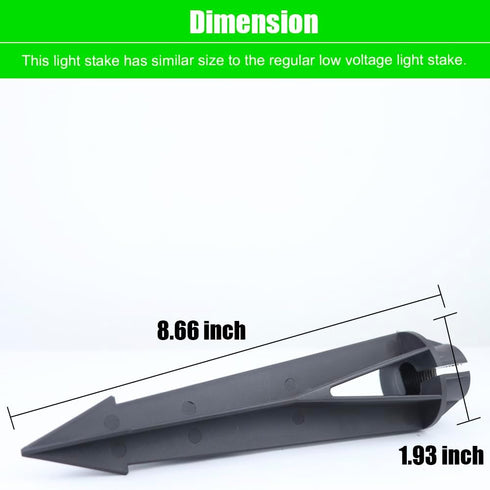 Inground Light Stakes, 8.6 Inch Solid Plastic Spikes, Corrosion Resistant Replacement Spike for Landscape Path Lights