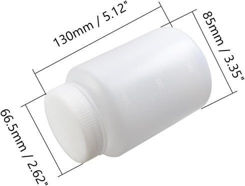 Bettomshin 1Pcs 500ml PE Plastic(Food Grade) Bottles, Wide Mouth Lab Reagent Bottle, Liquid/Solid Sample Seal Sample Storage Container with Graduated Scale by Bettomshin