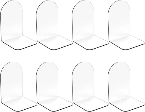 Merrynine Book Ends, 2 Pcs Acrylic Bookends for Heavy Books, Clear Book Holder