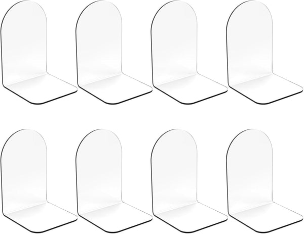 Merrynine Book Ends, 2 Pcs Acrylic Bookends for Heavy Books, Clear Book Holder