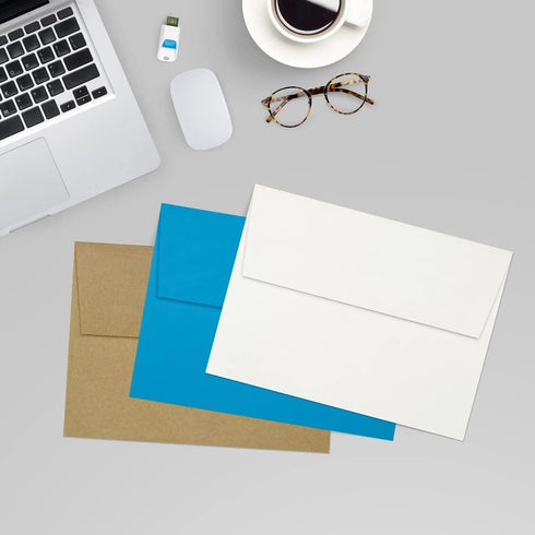 LUX Paper A7 Invitation Envelopes, 5 1/4" x 7 1/4", 60lb Bright White, Peel & Press, 50 Pack (4880-WPP-50)