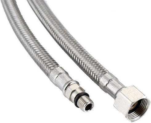 EZ-Fluid 20-Inch Long Faucet Connector Braided Stainless Steel Supply Hose, 3/8-Inch Female x M10 Male Connector (2Pcs)