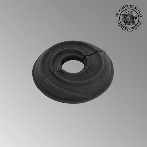 Renovators Supply Manufacturing Escutcheon Plate, 3.13 in OD, 1/2 in IPS, Lacquered Black Finish Aluminum