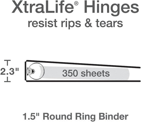 Oxford Cardinal 3 Ring Binders, 1.5 Inch, Round Rings, Holds 350 Sheets, ClearVue Presentation View, Non-Stick, Assorted Pastel Colors, 4 Pack (79552) by Cardinal