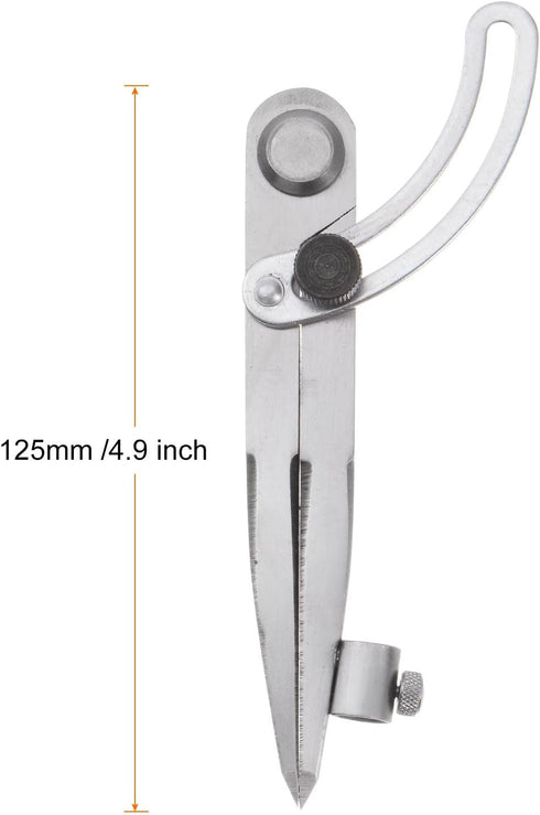 Wing Divider Compass 5 Inch Adjustable Lockable Woodworking Compass with Pencil Holder for Geometry Drawing