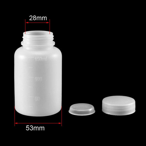 uxcell Plastic Lab Chemical Reagent Bottle, 150ml/5oz Wide Mouth Sample Sealing Container, 5pcs