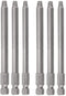 6Pcs 1/4 Inch Shank Long Magnetic Square Head Screwdriver Bits Set for Power Tools SQ1 SQ2 SQ3 (100mm)