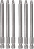 6Pcs 1/4 Inch Shank Long Magnetic Square Head Screwdriver Bits Set for Power Tools SQ1 SQ2 SQ3 (100mm)