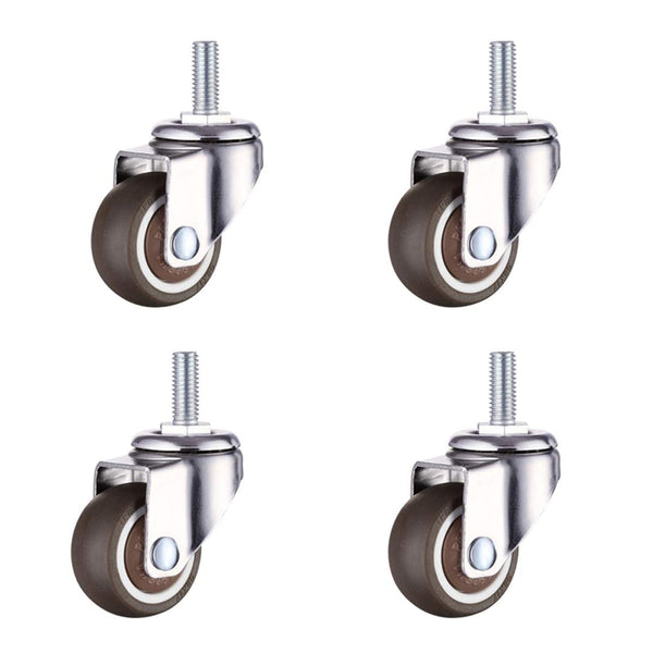 Norgail 1 Inch Small Tiny Shopping Cart Wheel Replacement, Set of 4 Swivel Caster Wheels, 33lb Load Capacity