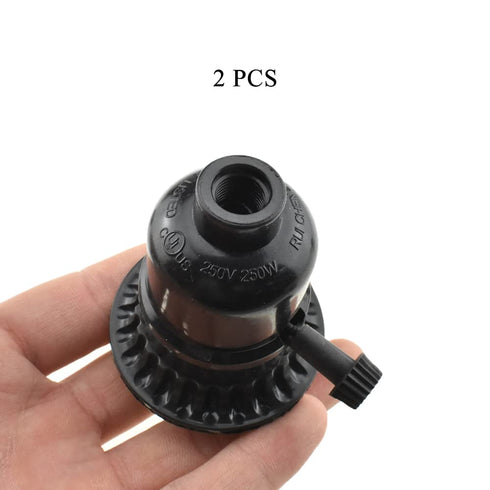 HAHIYO E26 Lamp Socket Bulb Holder Fixture Screw in Mount Light Socket Easy Wire Tighten Down, 2 Pieces