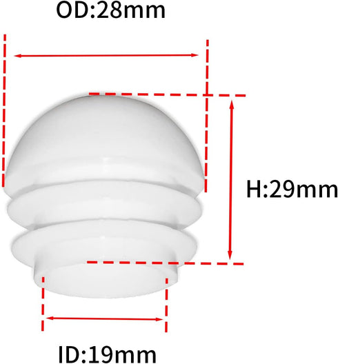 16-Pack (1-1/8", 28 mm, Flyshop Plastic End Caps Pipe Plugs Round Tube Inserts Furniture Gliders for Tables and Chairs