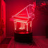 Jinnwell 3D 16 Piano Night Light Lamp Illusion Color Changing Table Desk Decoration Lamps Acrylic Flat ABS Base USB