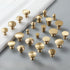 SANCHAKOU 2Pcs 14 15 25mm Handles Knobs Wardrobe Door Round Single Hole Gold Bedside Table Full Copper Cabinet Handle *