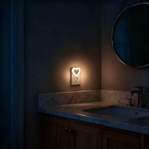 in(4-Pack), 0.5W LED Night Lights Plug Dusk to Dawn Sensor Auto-On/Off, Heart Shaped Nightlight for Bedroom, Bathroom