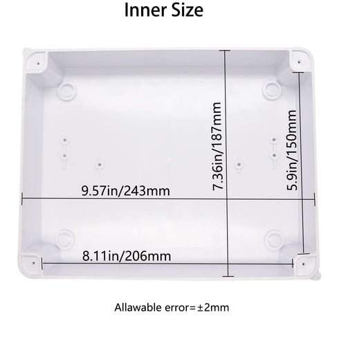 Zulkit Junction Box with Reserved Holes, IP65 Waterproof Dustproof Electrical Box ABS Plastic Project Enclosure White