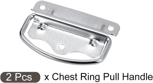 Chest Ring Pull Handle | 80mm (3.15") Iron Spray Paint Folding Handle for Toolbox