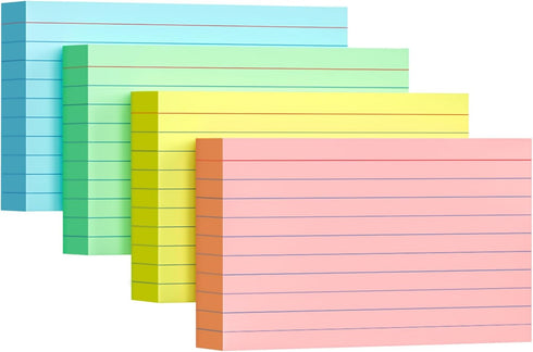YIZUUN Colored Index Cards 3x5, 200 Pack, 180gsm Heavy Ruled Index Cards, Flash
