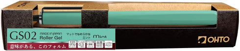 OHTO GS02 Roller Gel Pen, Retractable Needle Tip 0.5mm Fine Point, Mint Green Barrel, Ultra-Quick Drying Black Gel Ink Pen, All-Metal Hybrid Body, GS02-G5-MI