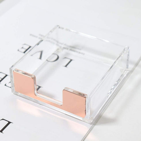 MultiBey Sticky Notes Memo Pad Holder Dispenser, Rose Gold Desk Organizer for Office