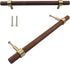 Piutouyar 2 Pulls,160mm/6-1/4 inch Pcs Walnut Cabinet Hole Center Wood Drawer Handle Pulls, Wooden Knob Pull Handles