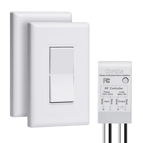 Wireless Light Switch and Receiver Kit, Ortis 300ft RF Range Wireless Wall