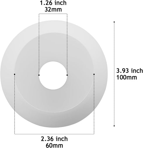 WEIYOUDJ 3.93 Inch E14 1.26 Inch White Glass Globe Shade Fixture Replacement, Diameter, Base Fitter, double hole Glass