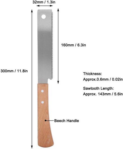 Small Hand Saw, Woodworking Flush Cut Trim Saw with Wood Handle, Household Cutting Tool