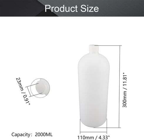 Othmro 2pcs 2000ml/67.64oz Plastic Lab Cylindrical Chemical Reagent Bottle, Small Mouth Laboratory Reagent Bottle with Scale, Sample Sealing Liquid Storage Container for Food Store Transparent by Othmro