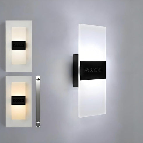 Touch Dimmable LED Wall Sconce with Switch Indoor 12W Hardwired Wall Light