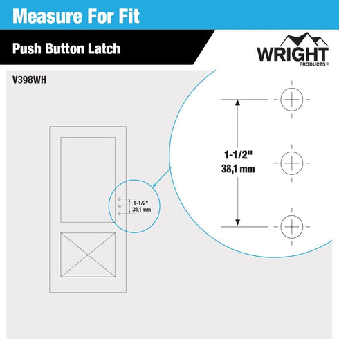 Wright Products V398WH Tie-Down Push Button Handle 1-1/2", 1-1/2-Inch, White