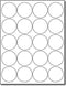 White 2" Round Circle Labels, 20 Labels Per Sheet for Inkjet & Laser Printers, 500 Labels Total
