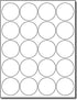White 2" Round Circle Labels, 20 Labels Per Sheet for Inkjet & Laser Printers, 500 Labels Total