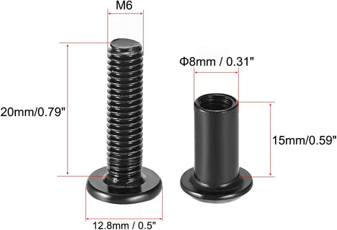 uxcell Screw Post for 5/16"(8mm) Hole Dia, Male M6x20mm Binding Bolts, 10 Sets