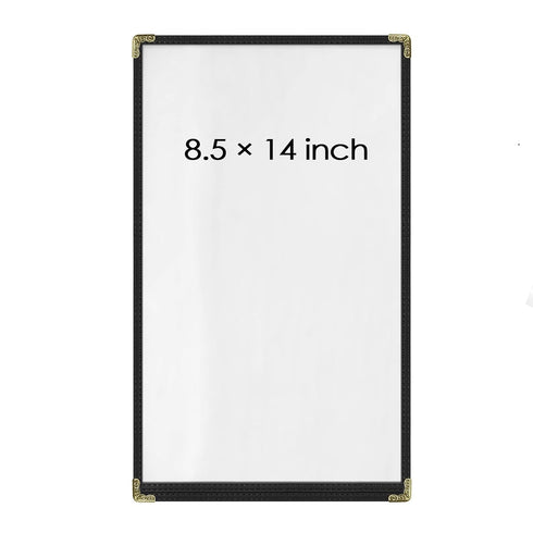 Menu Covers 25 Pack 8.5 x 14 inch - Black Vinyl Menu