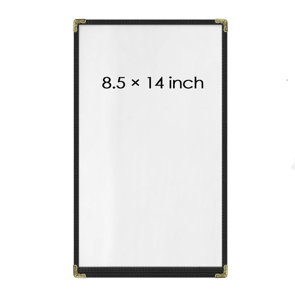 Menu Covers 25 Pack 8.5 x 14 inch - Black Vinyl Menu