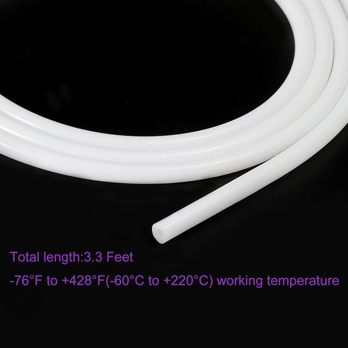 DMiotech 2mm ID 4mm OD 3.3 Feet Translucent Silicone Tube, Industrial Silicone Tubing for Water Air Pump