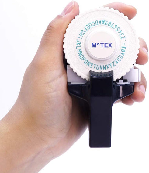 Motex Embossing Label Maker, Old School Labeling Tool for Manual Label Embossing - E-101 (1 Wheel, Black)