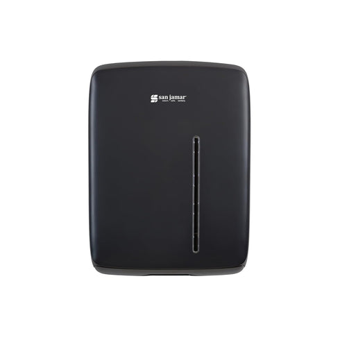 Commercial San Jamar Timeless Folded/Multifold Paper Towel Dispenser for Bathroom and Kitchen, Black, Universal Paper