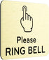 Please Ring Bell Sign - Adhesive Door Bell Sticker or Notice, SILVER/GOLD/BLACK with Universal Icon Symbol (Size 11cm x