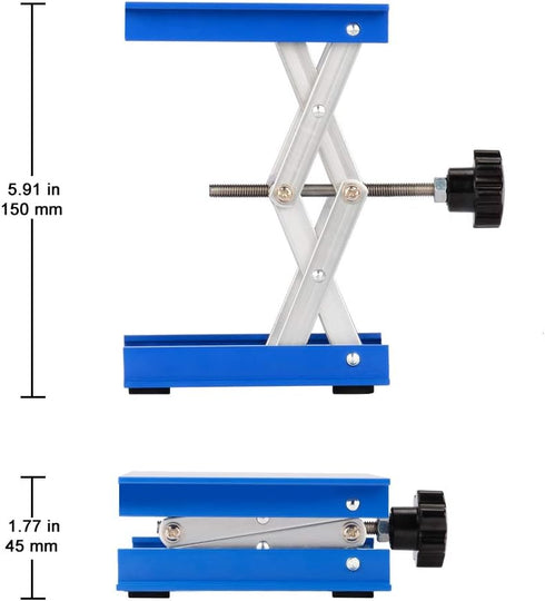 stonylab 4x4 inch Lab Jack, 100x100 mm Anodized Aluminum Top Deck, Scissor Jack with 5 KG Support Weight