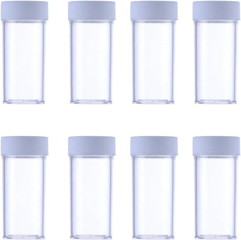 12PCS 25ML Plastic Test Tubes, Sample Bottles with Screw Caps for Scientific Experiments, Party Storage