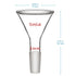 StonyLab Glass Short Stem Powder Funnel, 75 mm Top Outer Dimension and 24/40 Inner Joint Filter Funnel