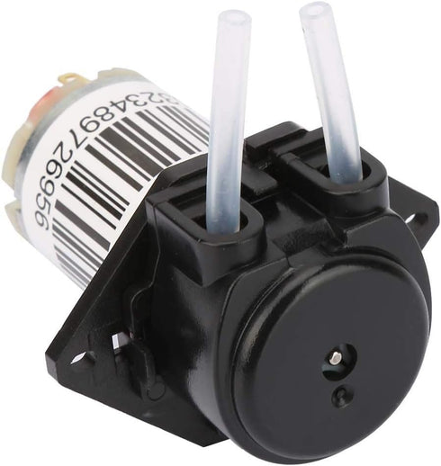 Walfront 6V Miniature Silent Peristaltic Pump, Titration DC Self-Priming Dosing Pump 0.1-100 ml/min (Flat Black)